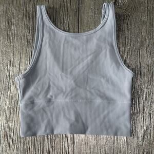 Lululemon Power Pivot Tank Women’s Size 4 - 6 | Small Gray Ribbed Crop Top